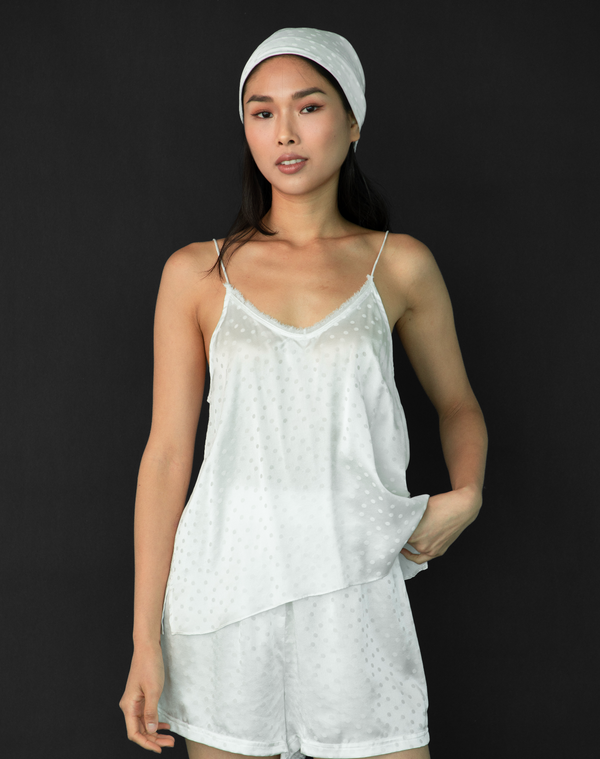 The Silk Tank Top - White Dots
