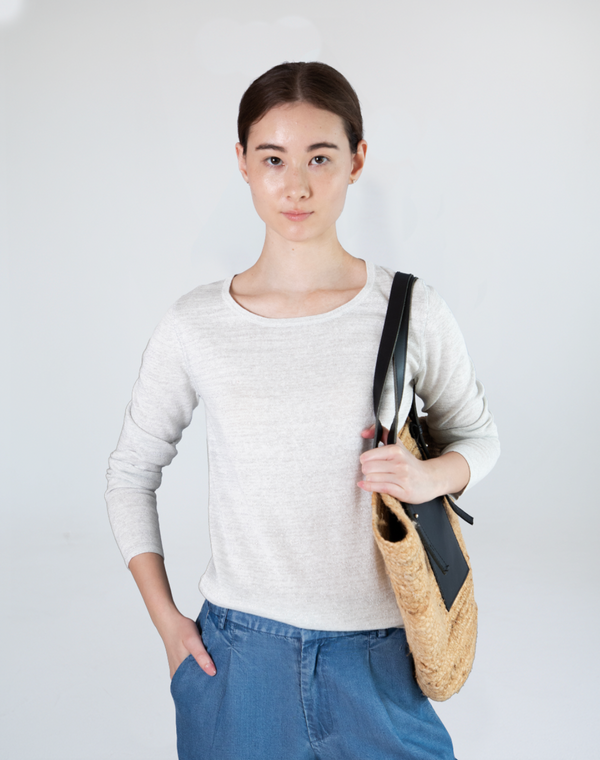 Marcelle Long T-Shirt (Round Neck) - Silver