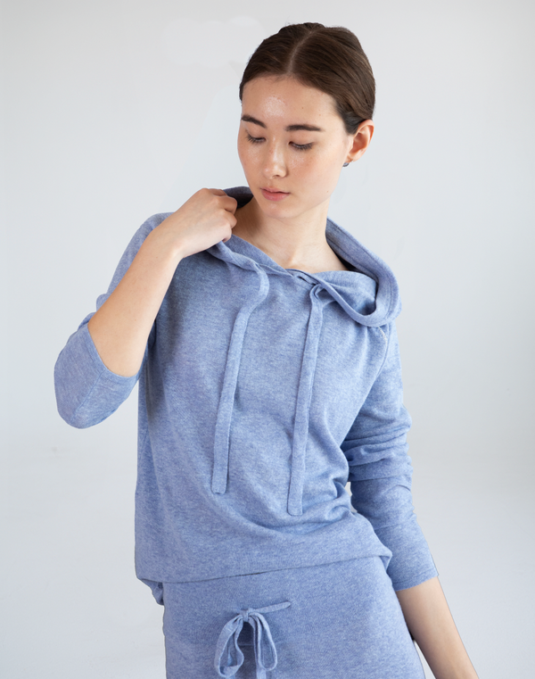 Georges Hoodie - Gingham Blue