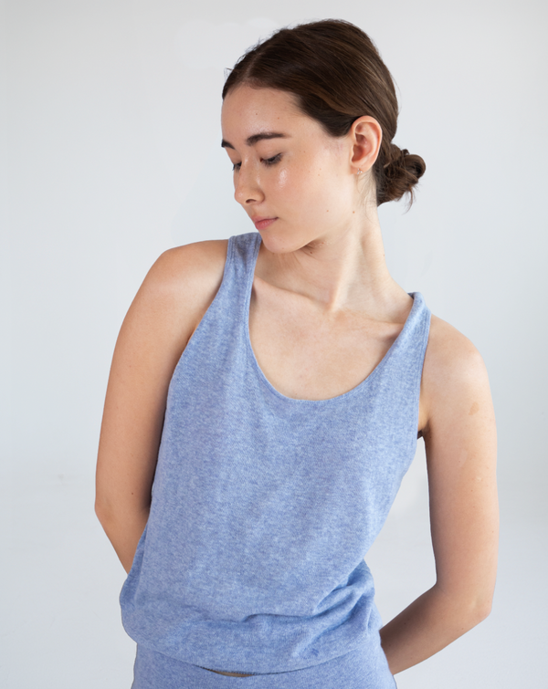 Marcelle Tank Top - Gingham Blue