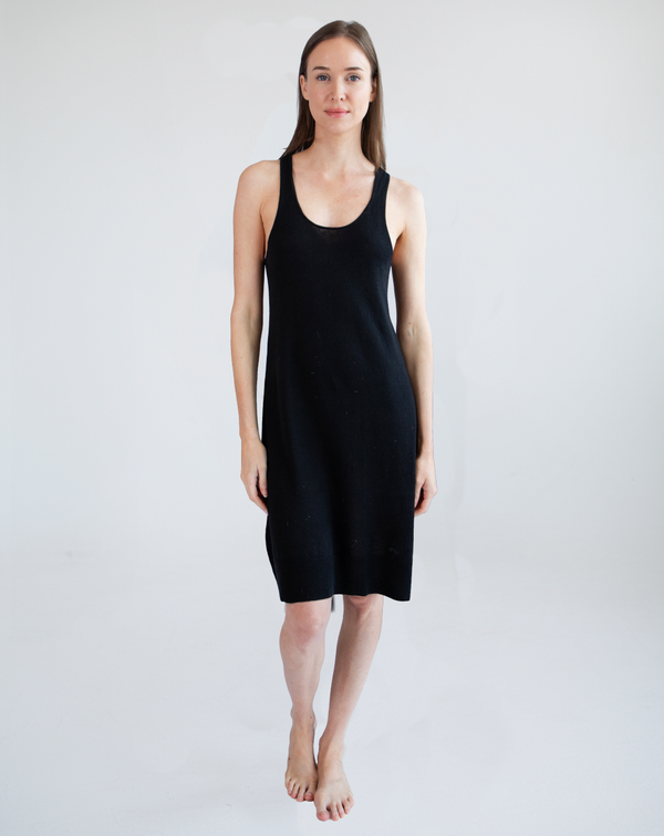 Georgina Tank Top Dress - Pitch Black