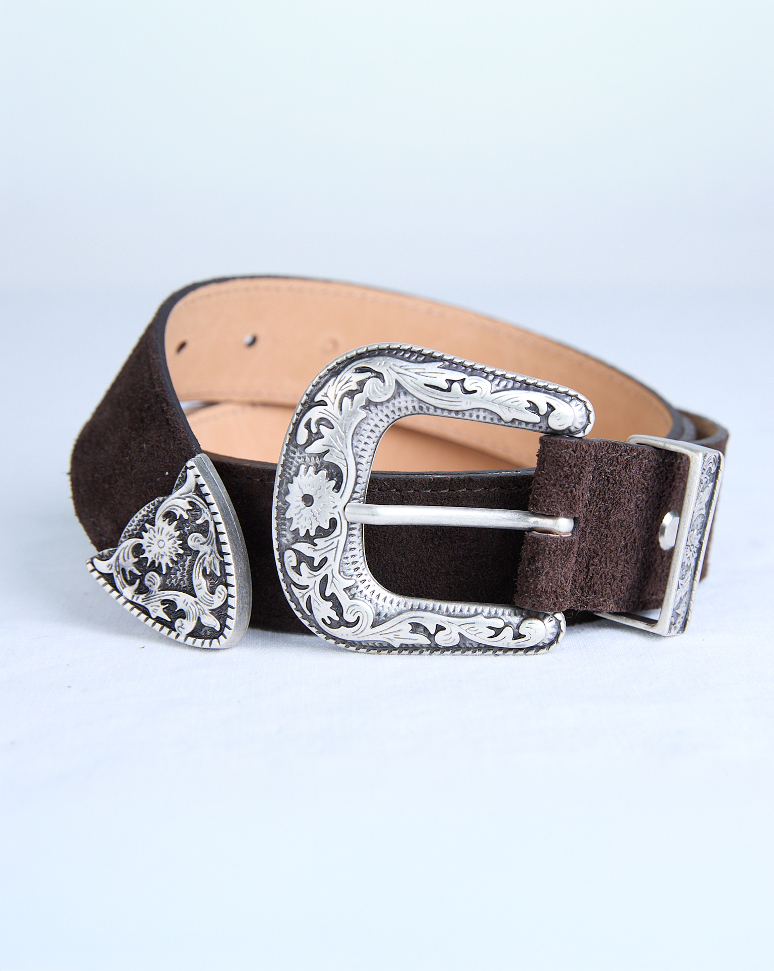 Western Suede Belt - Choco Foncé