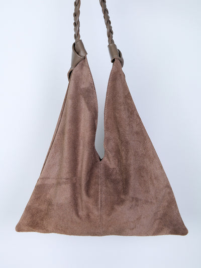 The Fanny Suede Bag - Dark Taupe